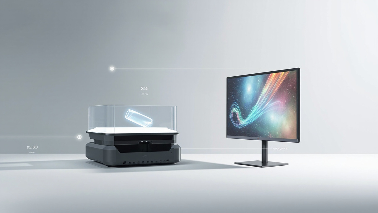 Editorial hero image framing the Voxon Vx2 alongside a glasses-free 3D monitor for category comparison.
